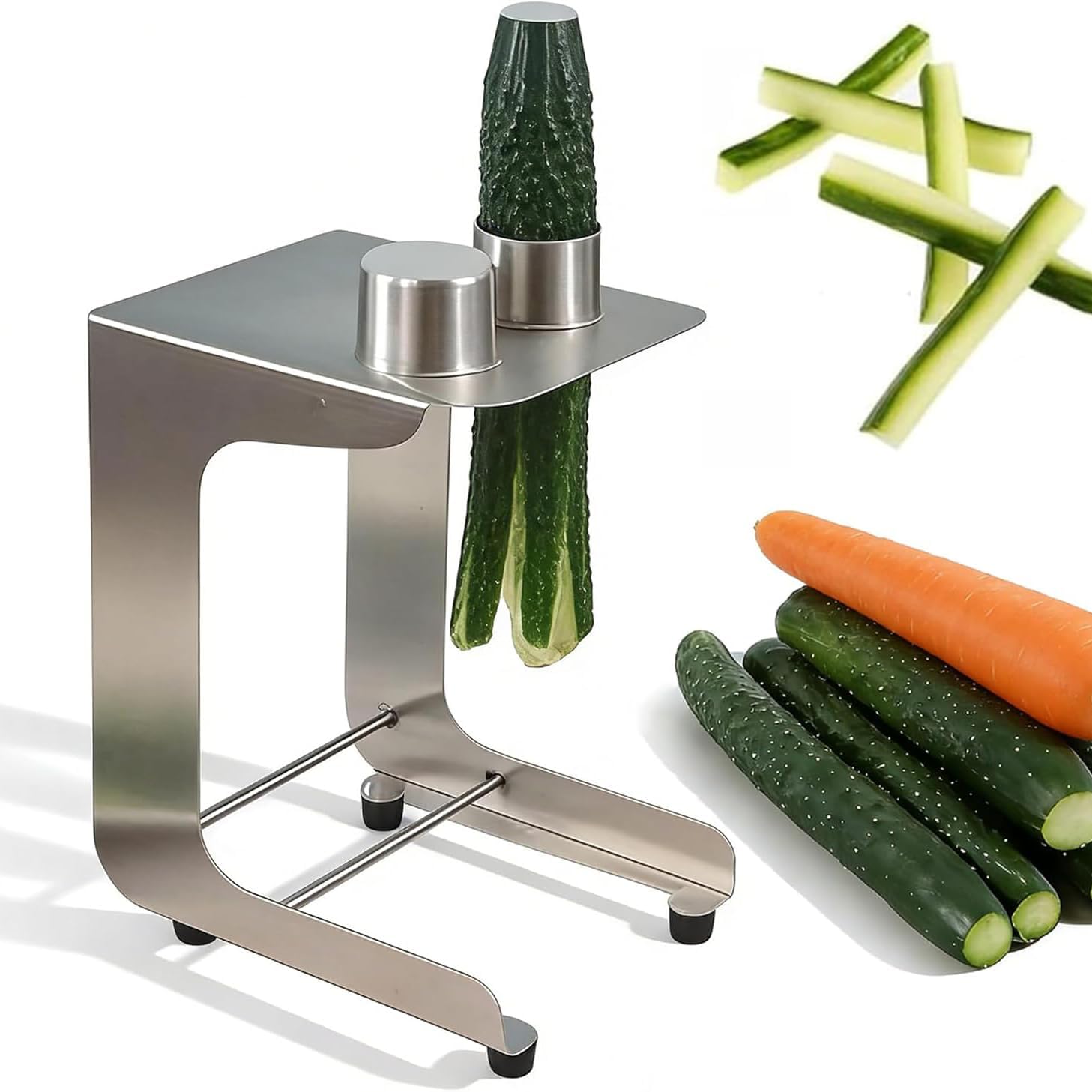 COYEUX Manual Carrot Stick Cutter, Vegetable Slicer With 8+10 Strips Blades, 45mm Diameter Fast Cutter At 10 Slices Per Minute, For Cucumber Zucchini, Salad Prep, Sushi Making