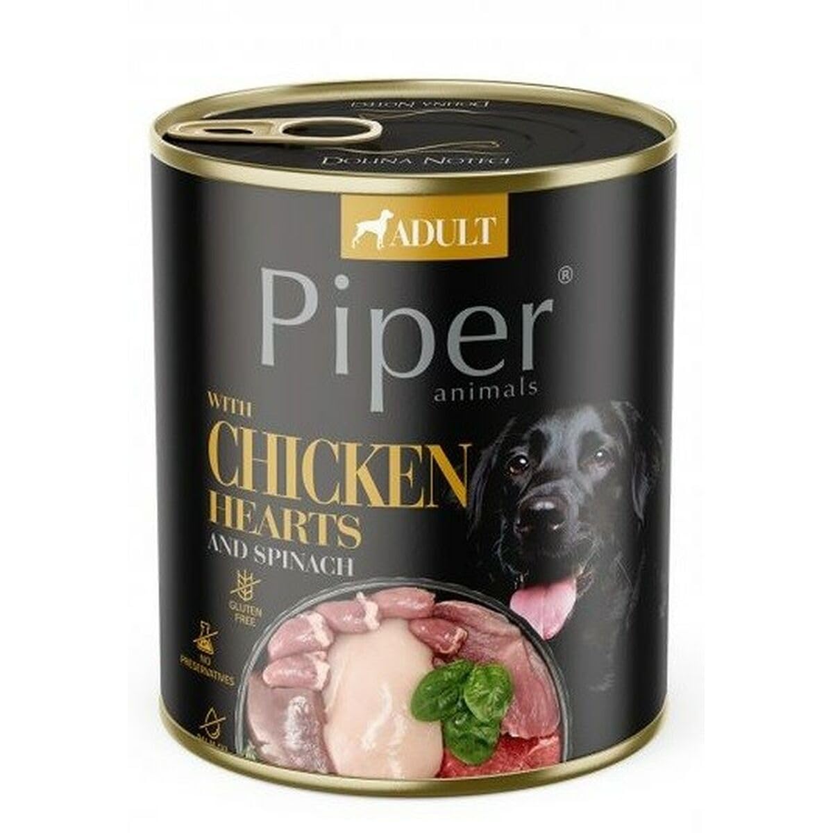 Dolina Noteci Comida húmeda Piper Chicken Hearts with Spinach Pollo Espinacas 800 g