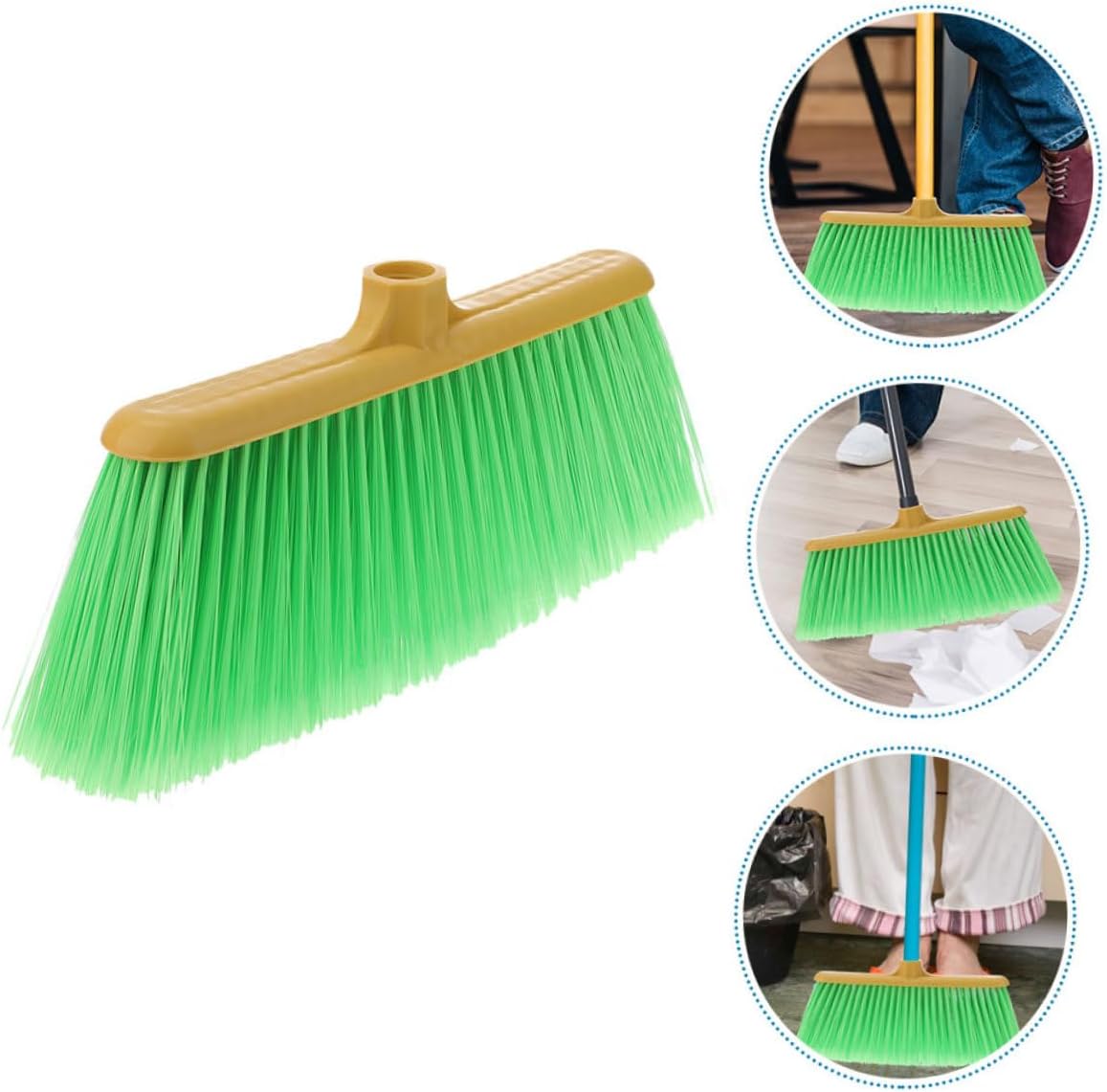 2pcs Plastic Broom Head Wide Replacement Sweeper Head for Indoor Outdoor Cleaning