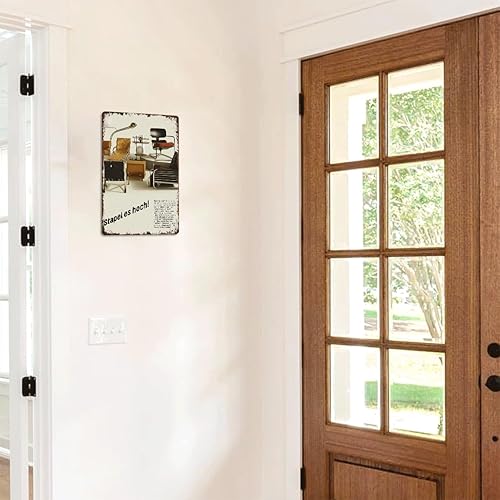 Miniatura 6 de Vintage Bauhaus Furniture Stack Metal Sign Funny Midcentury Modern Industrial Chair Poster Retro Bauhaus Home Aluminum 8x12inch-For Bathroom Living