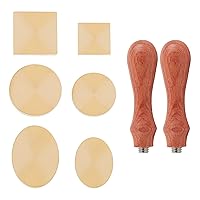 Vista 9 de CRASPIRE Juego de sellos de sellado de cera en blanco, 6 cabezales de sello de latón extraíbles con 2 piezas de mango de madera, kit de sellos