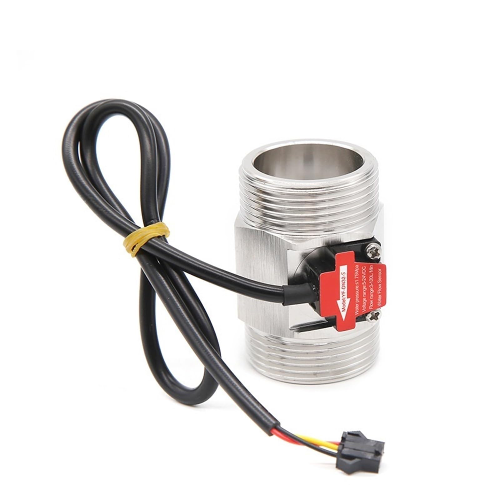 Sensor de flujo de turbina de agua DC5~24V DN32, Sensor de flujo G1 1/4, medidor de flujo de agua Industrial líquido, YF-DN32 Alta sensibilidad para múltiples medios