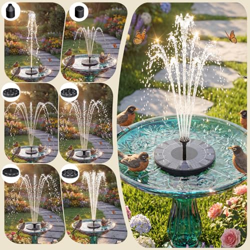 AISITIN Solar Fountain Pump 2.5W with Four supports & 6 Nozzles
