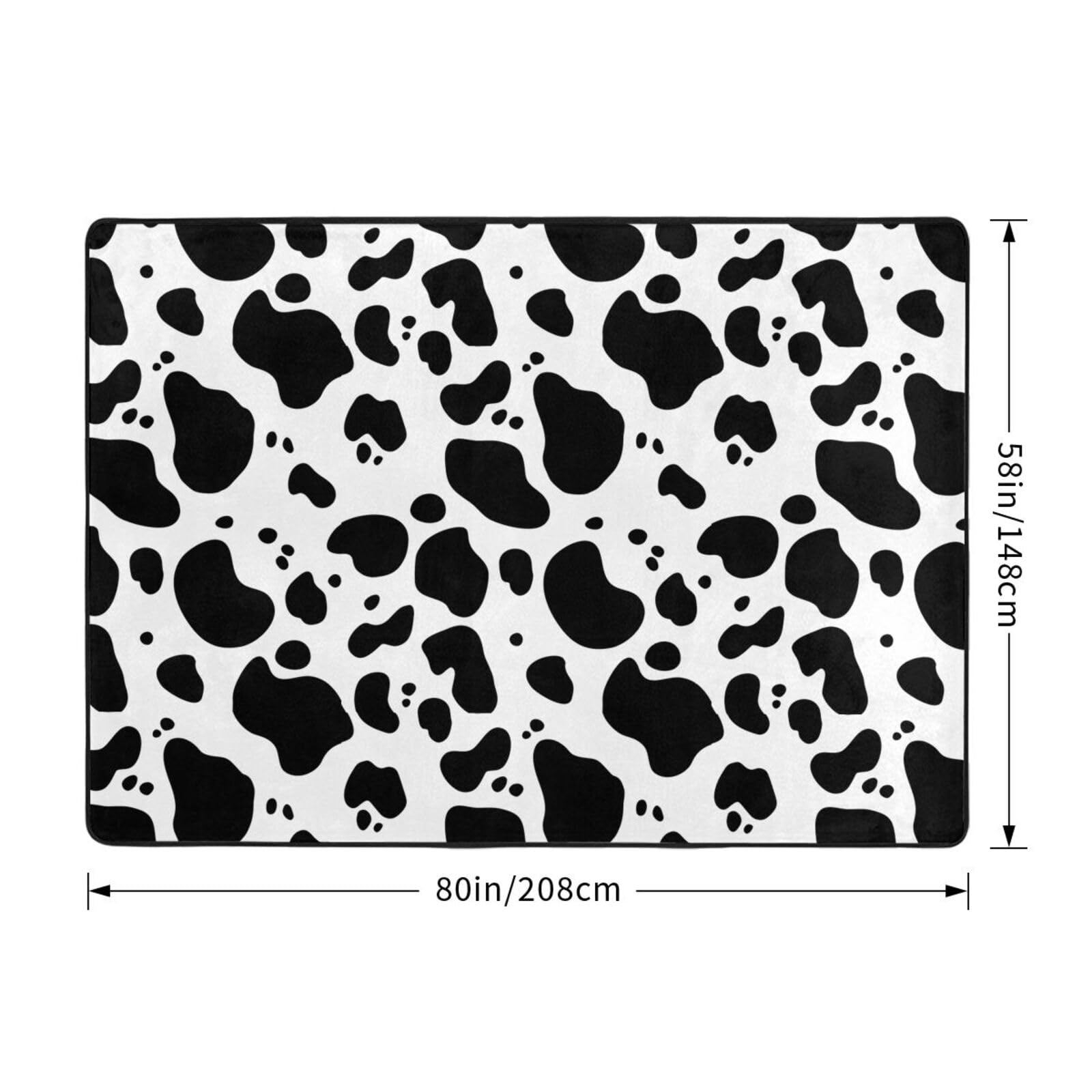 Tappeto in pelliccia sintetica con stampa di mucca, 203 x 147 cm, ultra assorbente e confortevole, per soggiorno, ufficio e oltre