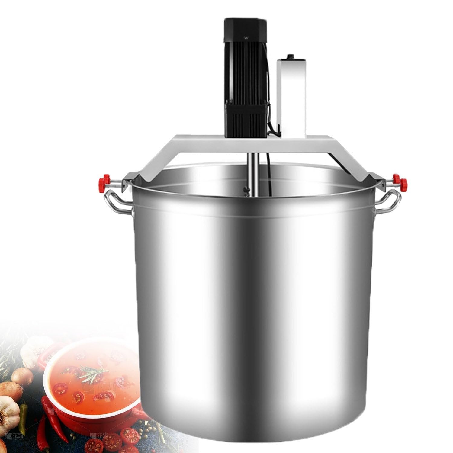 GLJTUO Electric Mixer Machine,Commercial Electric Food Mixer with 4 Blade Stirring Scraper for Jam, Sauce, Filling, Seasoning, Food Processing and Soup Making,40L/10.5Gal