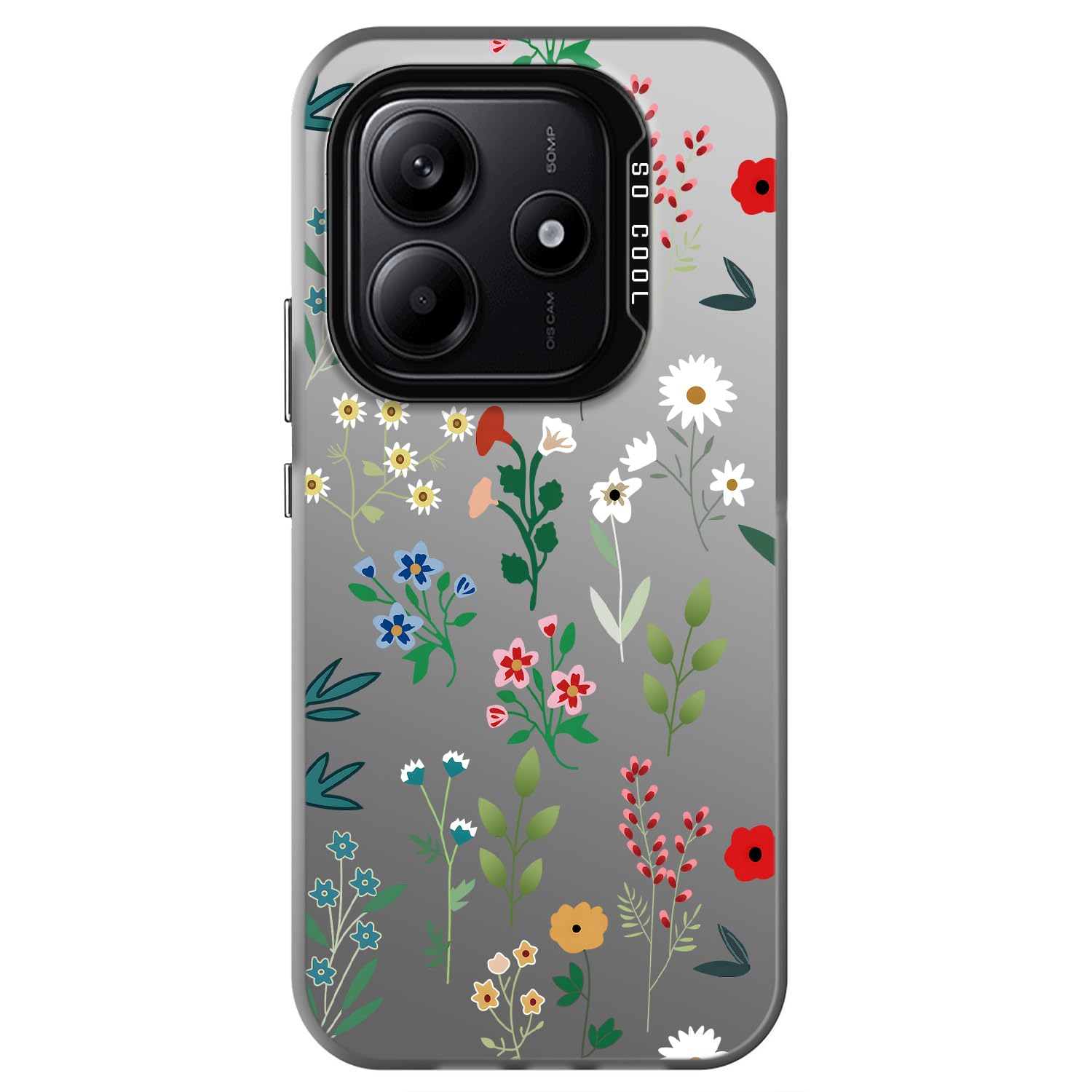 YUXING Cover per Xiaomi Redmi 14C 4G / Poco C75 Custodia Cellulare Sottile Antiurto con Fiore Animale Doodle Disegno Modello Arte Nero Bumper Slim Case, Panda