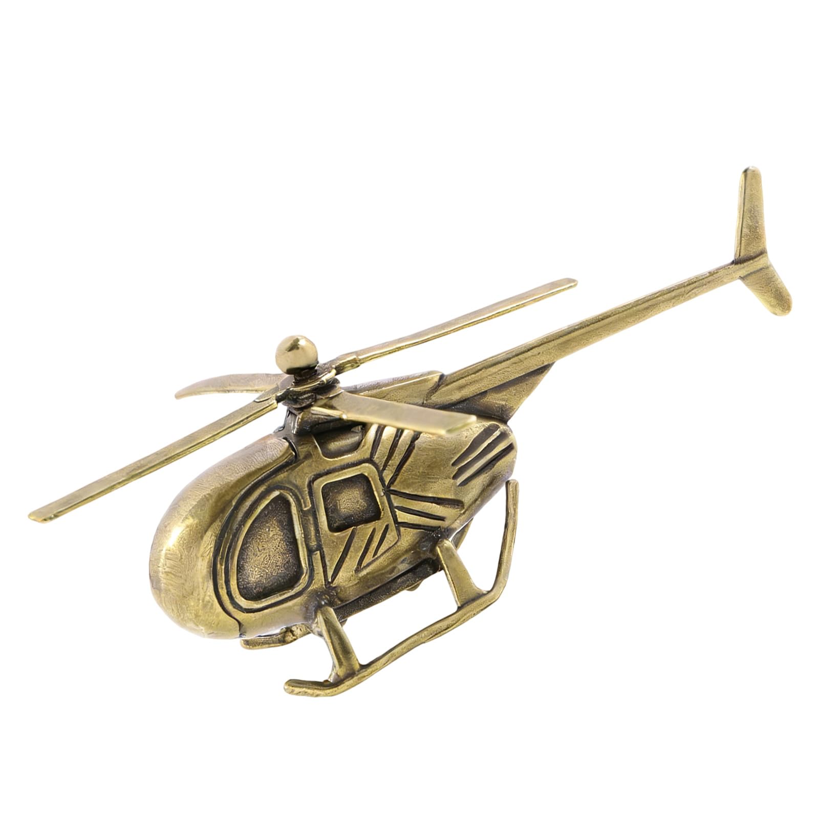 LUCKGONI Exquisites Retros Helicopter Brasses Figurine Antique for Home Desk Decoration Display