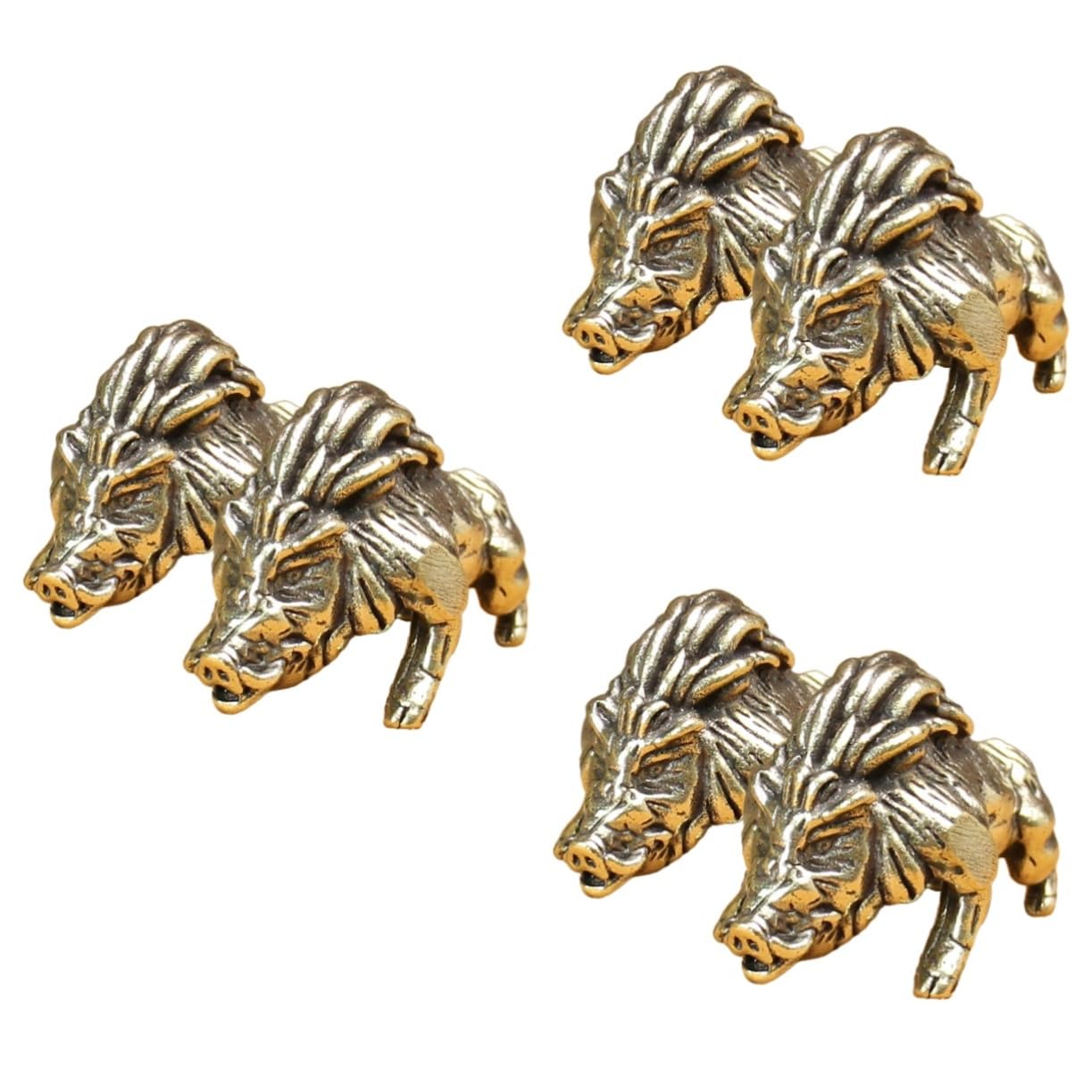 Zerodeko 6stücke Vintage Messing Wildschwein Statue Retro Tierfigur Für Schreibtischdekoration Kleine Miniatur Tierornamente Hochwertigem Messing Feng Shui Geschenkidee