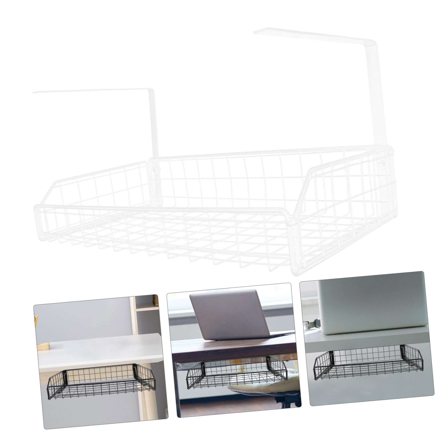Organiseur de Câbles Bureau en Fer Blanc Stabilité Panier de Gestion des Câbles pour Bureau Rangement Discret et Prises