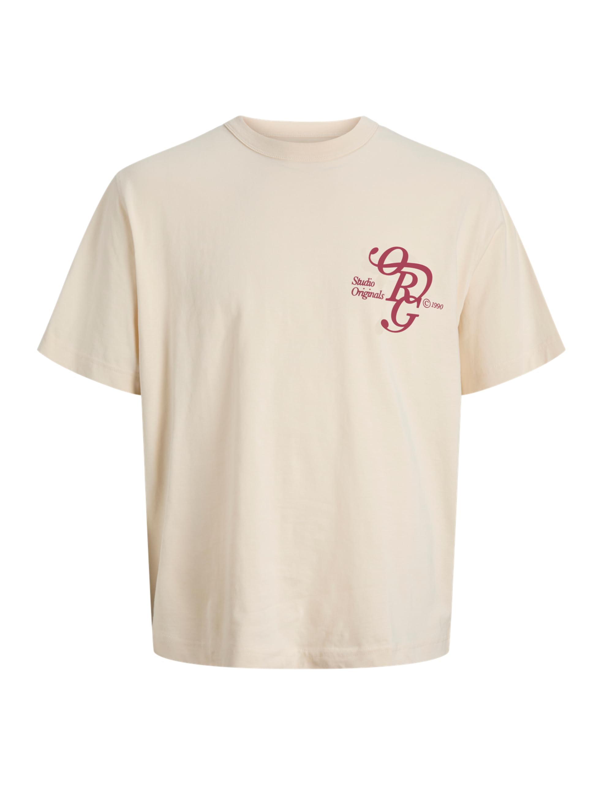 JACK & JONES Jorgramercy Mono Tee SS Crew Neck, Antique White, XL