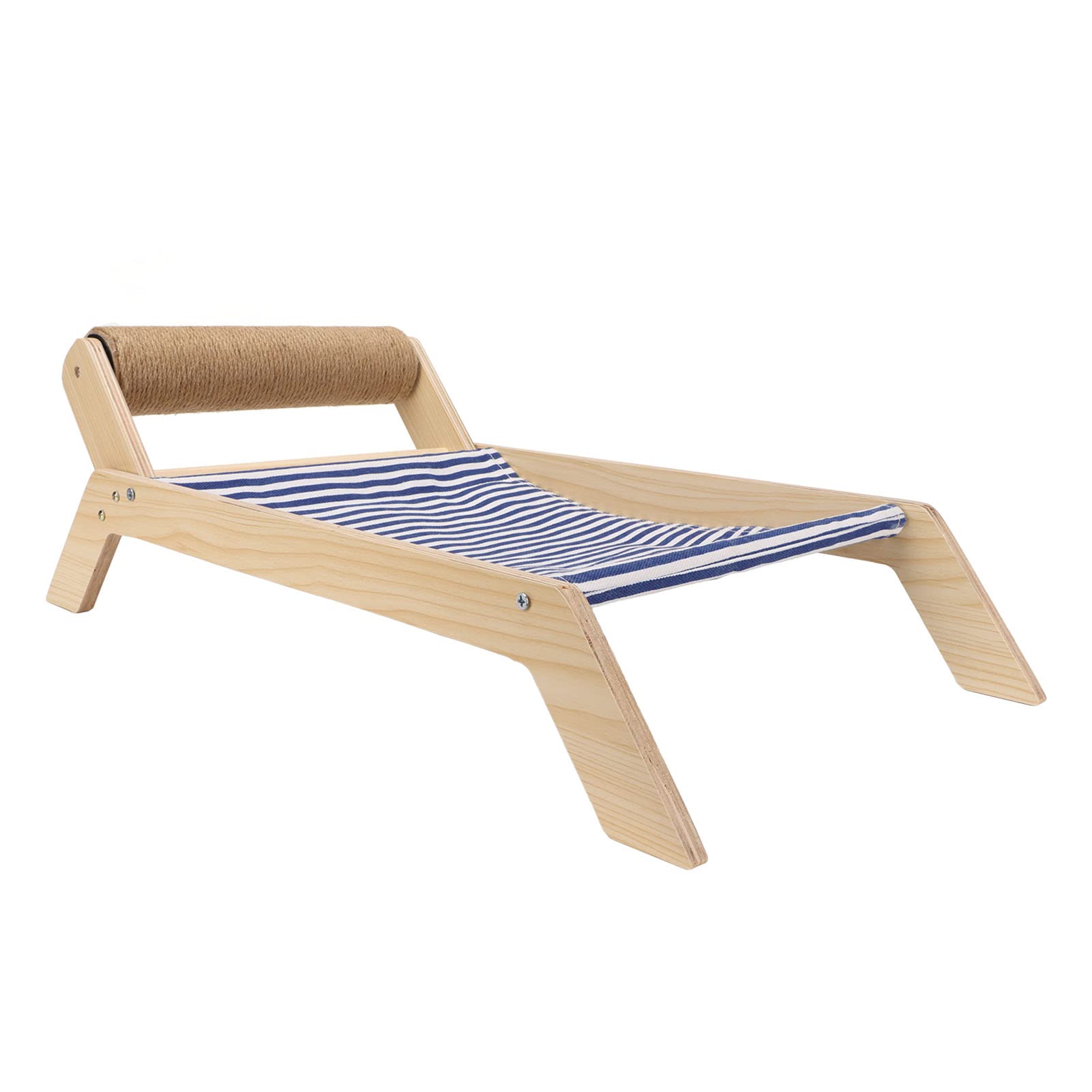 Matériaux Premium, Lieu de Repos, Utilisation à Quatre Saison, Chaise de Plage de Hamac de Chat, avec Conception Minimaliste, Sisal, Planche Composite, Bûches, Toile, Hamac, Lit surélevé pour Chats