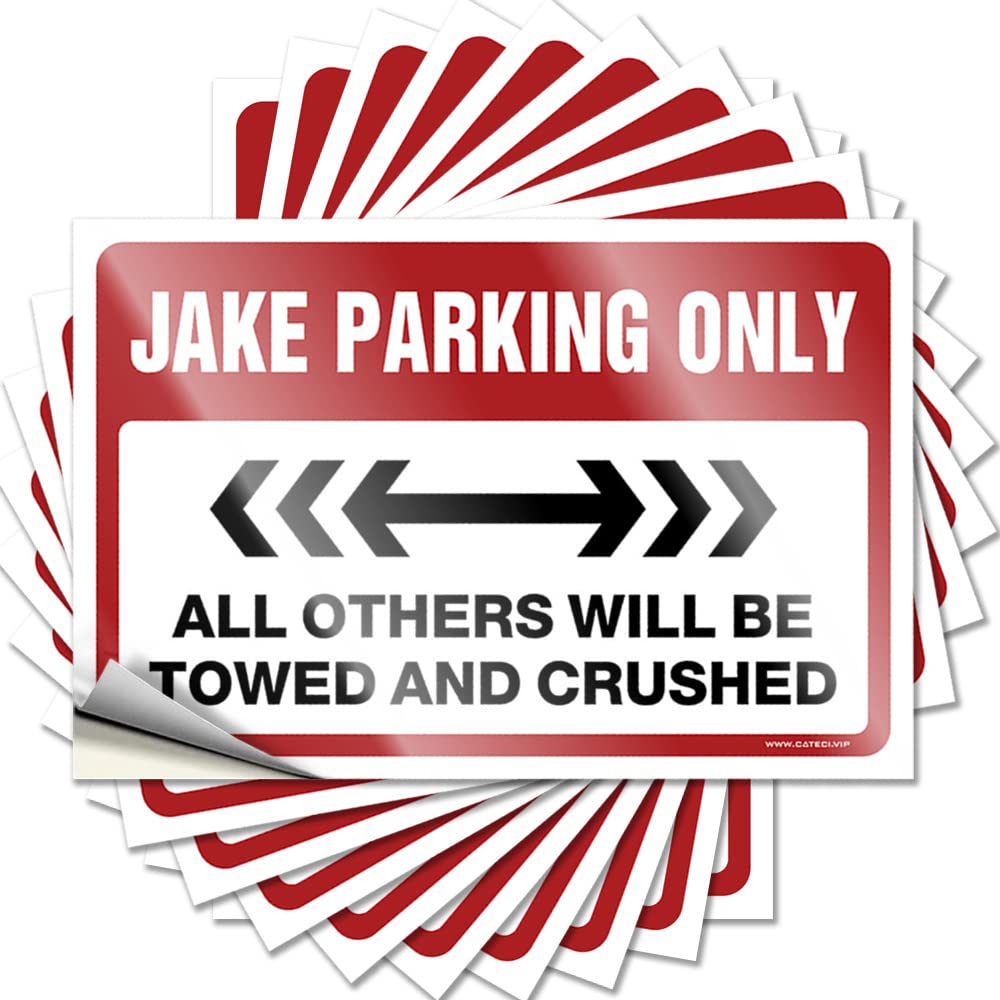 Lettering Sticker Housewarming Easy Apply | Jake Parking Only Funny Bumper Peel and Stick(12X18CM)