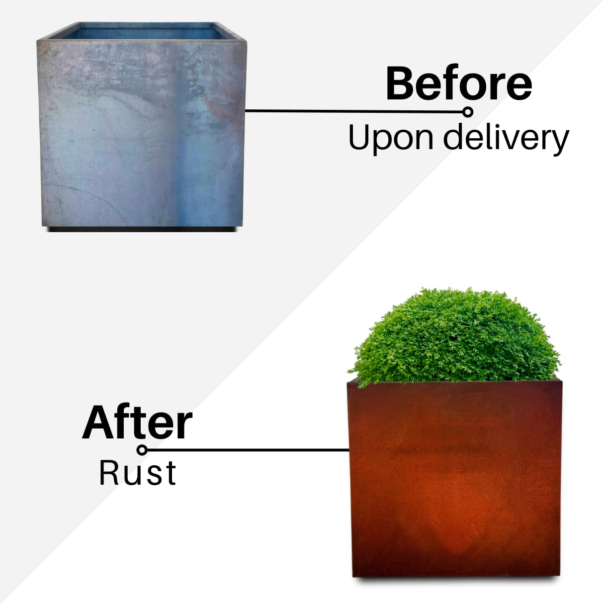 Amazon.co.jp: Watbick Corten スチールプランターキューブ スクエア