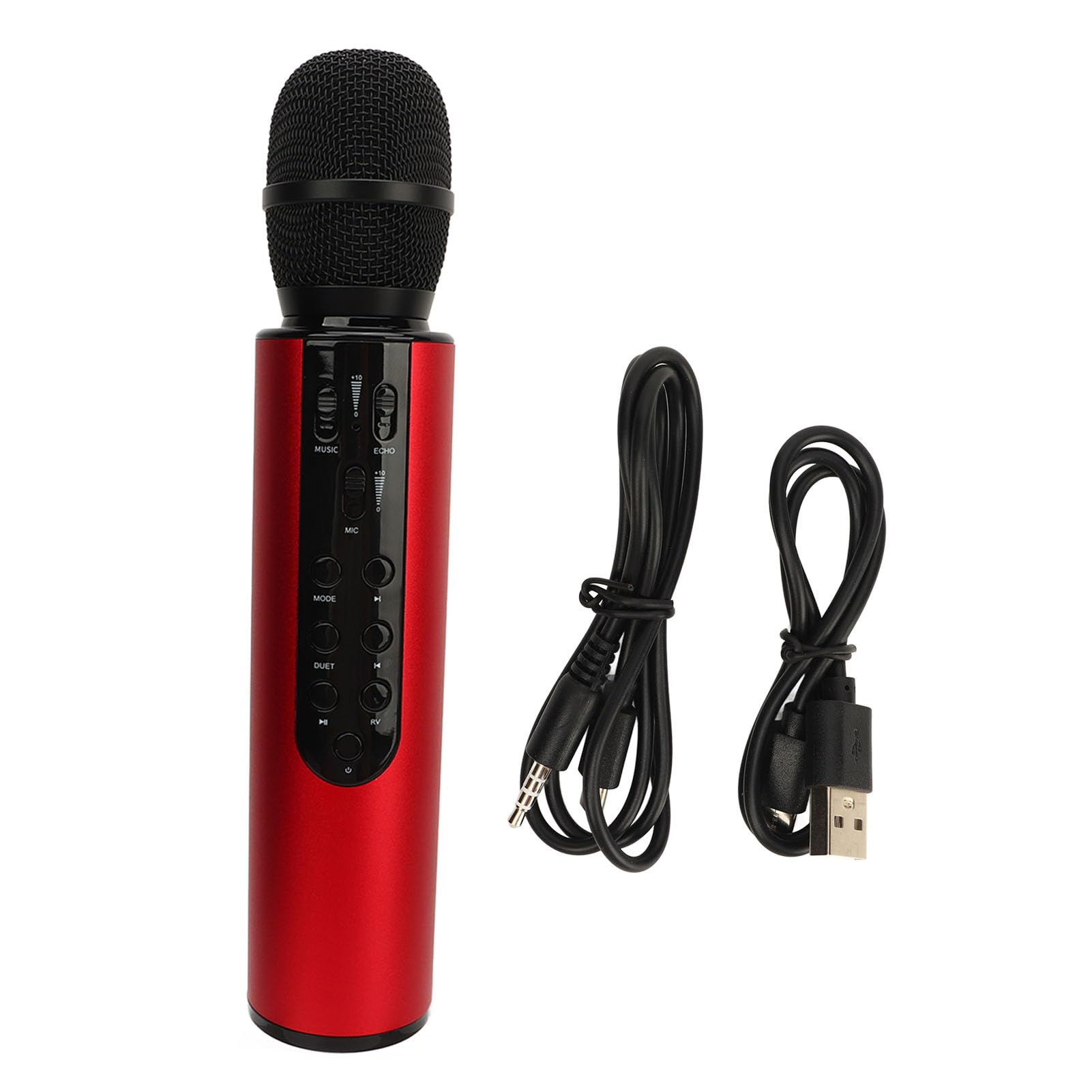Micrófono Capacitivo inalámbrico Altavoz Dual Micrófono de Karaoke Micrófono Bluetooth portátil Micrófono de Audio para Cantar en casa Todo en uno (se envía con (Día)