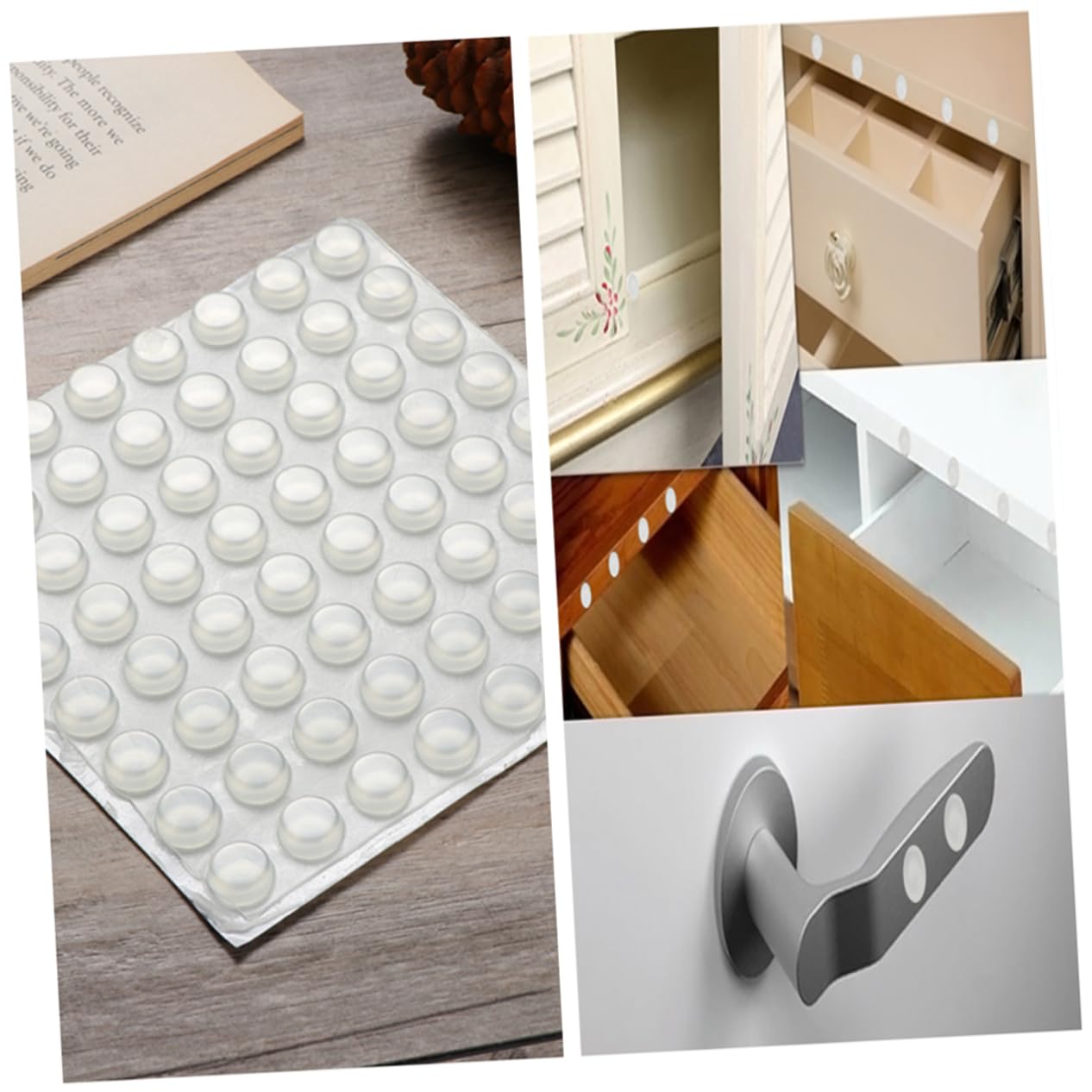OFFSCH Set of 192pcs Bumpers for Cabinet Door Door Slam Preventer Wall Knob Protector Self-Adhesive Stoppers Wall Protectors for Electronics