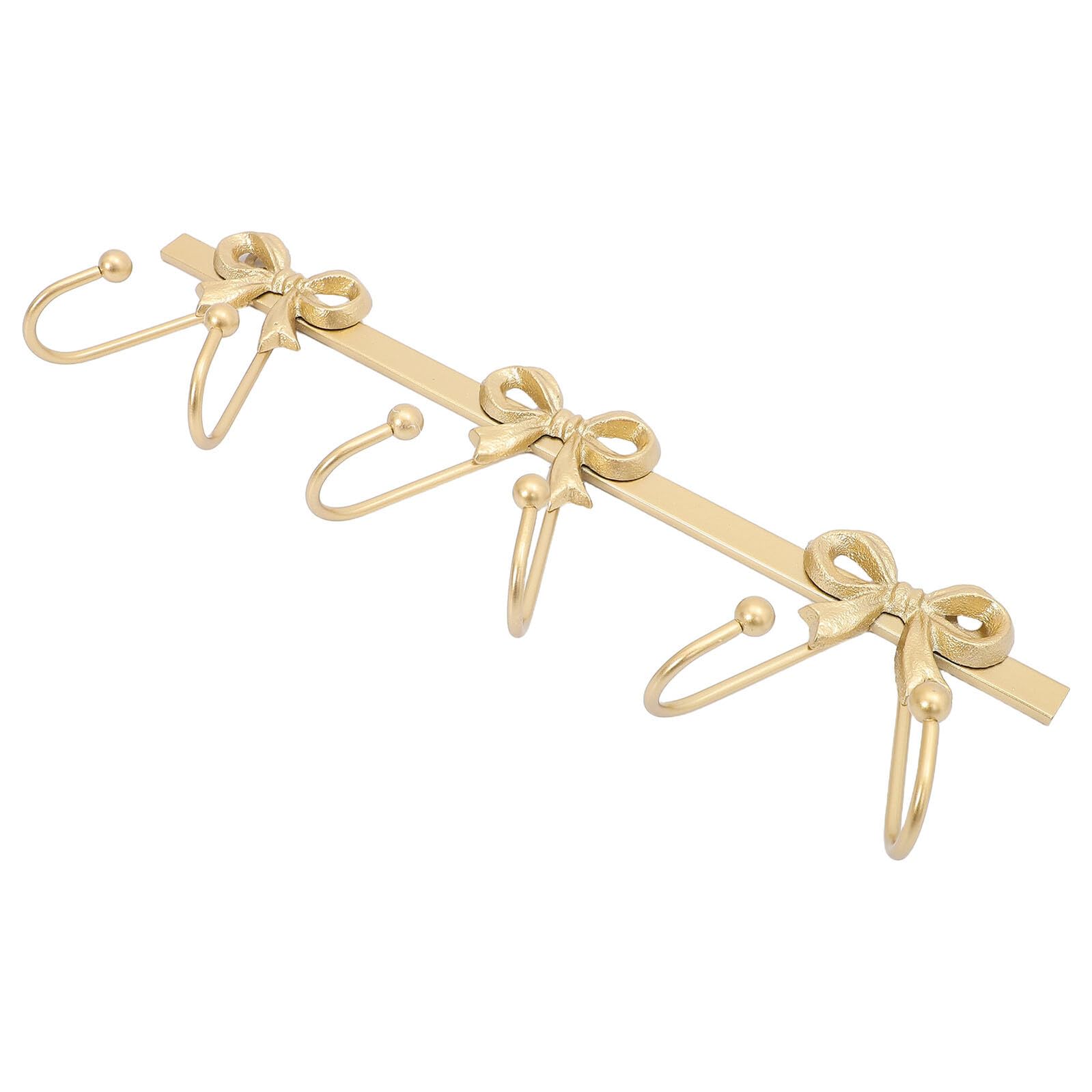 Gancio da Parete in Metallo Dorato Fiocco Organizer Multifunzionale per Asciugamani Cappotti Borse e Chiavi Portabiti Decorativo per Bagno e Ingresso Stile Rustico Elegante