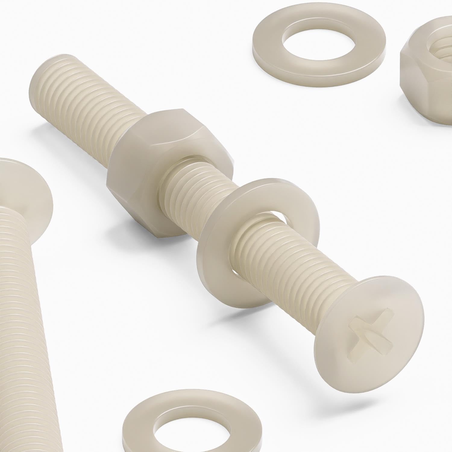 Vis nylon M5 x 40 mm avec écrous et rondelles pour vos assemblages