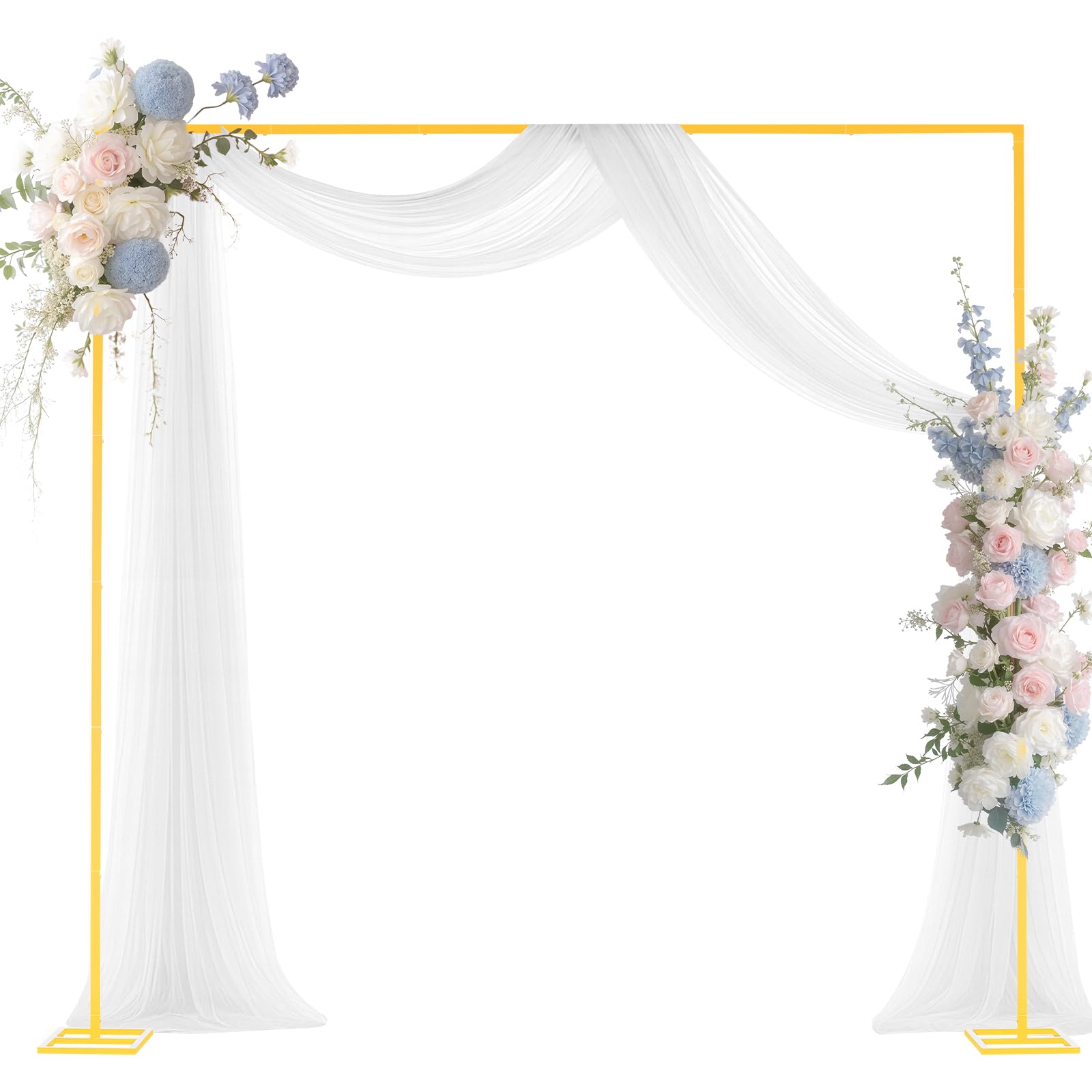 Photo 1 of **UNTESTED**
VEVOR Arch Backdrop Stand, 8 x 8 ft, Stable Structure, Easy Assembly, Square Gold Metal Arch Backdrop Stand for Wedding, Birthday Party, Graduation, Holiday Celebration, and Ceremony Decoration