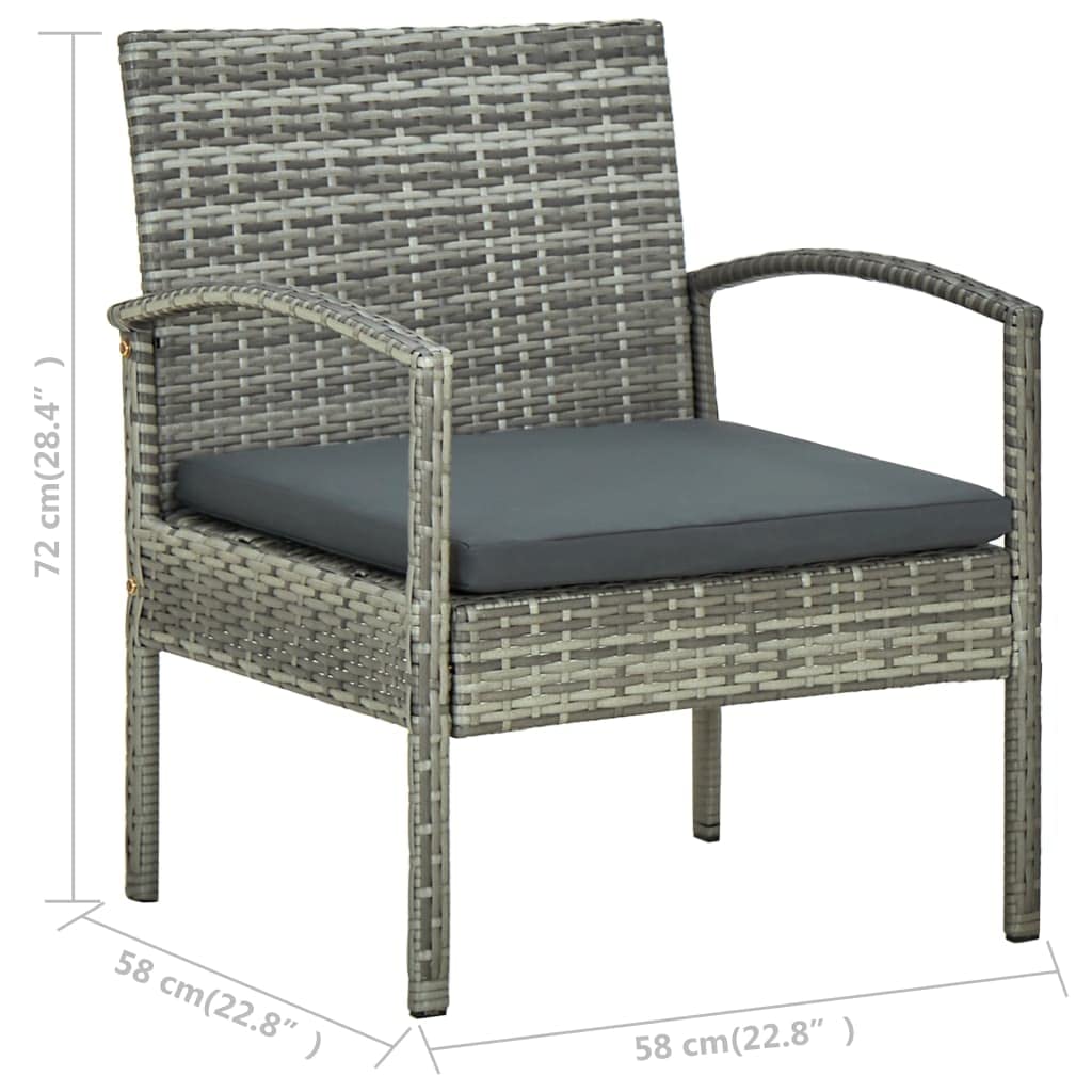 Générique Salon de Jardin 4 pcs avec Coussins résine tressée Gris,Meubles,Mobilier de Jardin,Salons de Jardin,45787