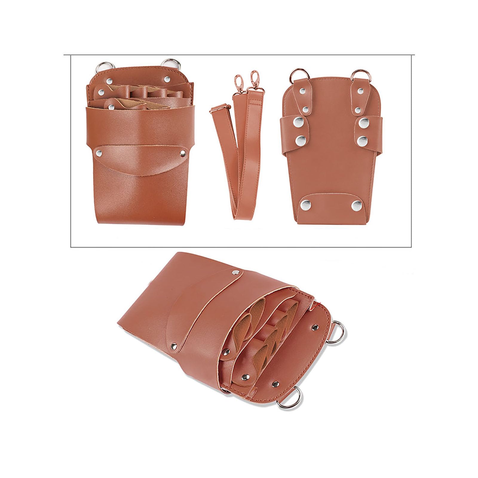 Fondina per forbici da barbiere， Cintura for fondina for pettine a forbice da barbiere, marsupio for parrucchiere Borsa for custodia for cesoie | Brown