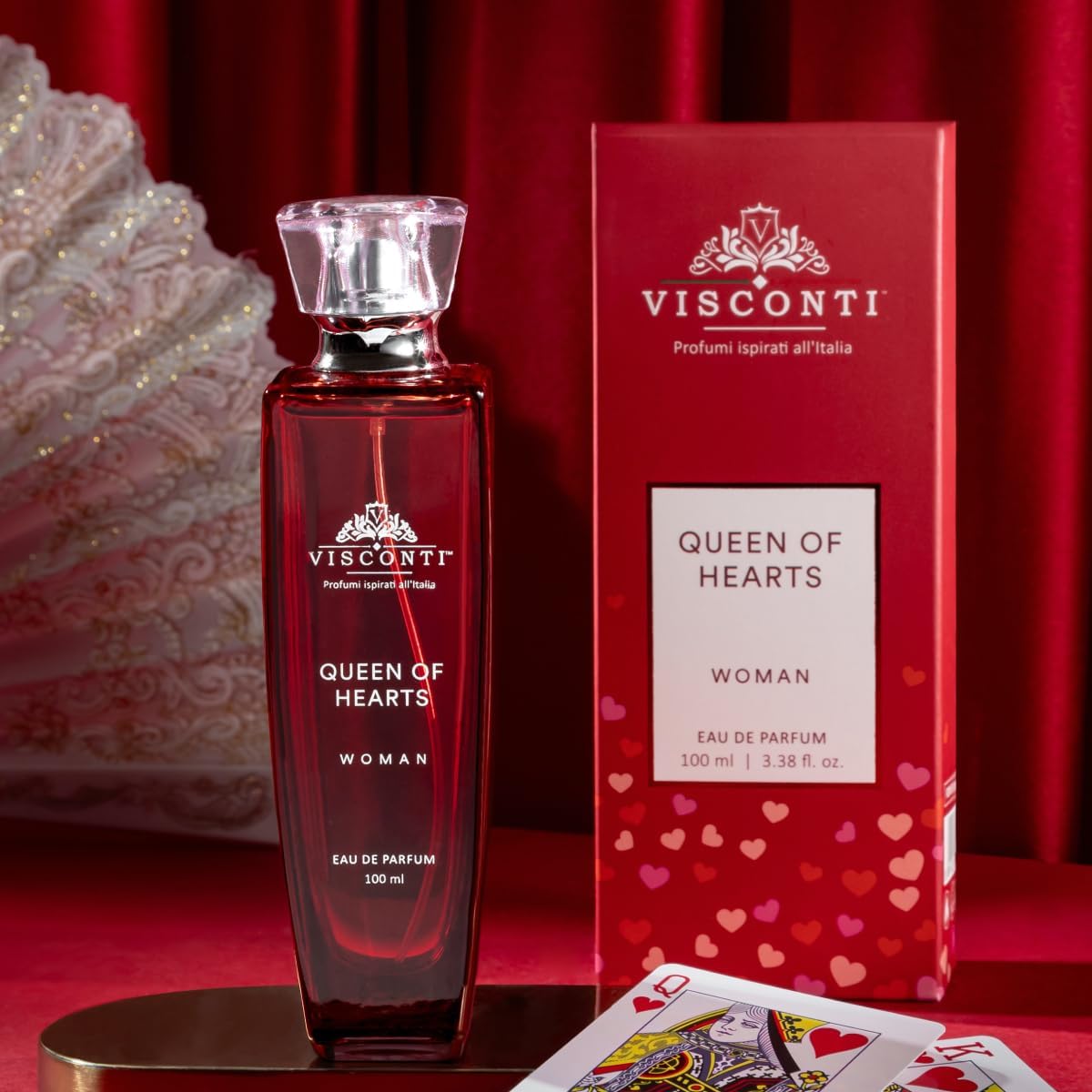 Queen of Hearts Perfume For Women Eau De Parfum Aquatic Long Lasting Fresh Fragrance with Hyacinth, Musk & Vanilla Luxury Perfume For Date Nights & Parties, 100 ml