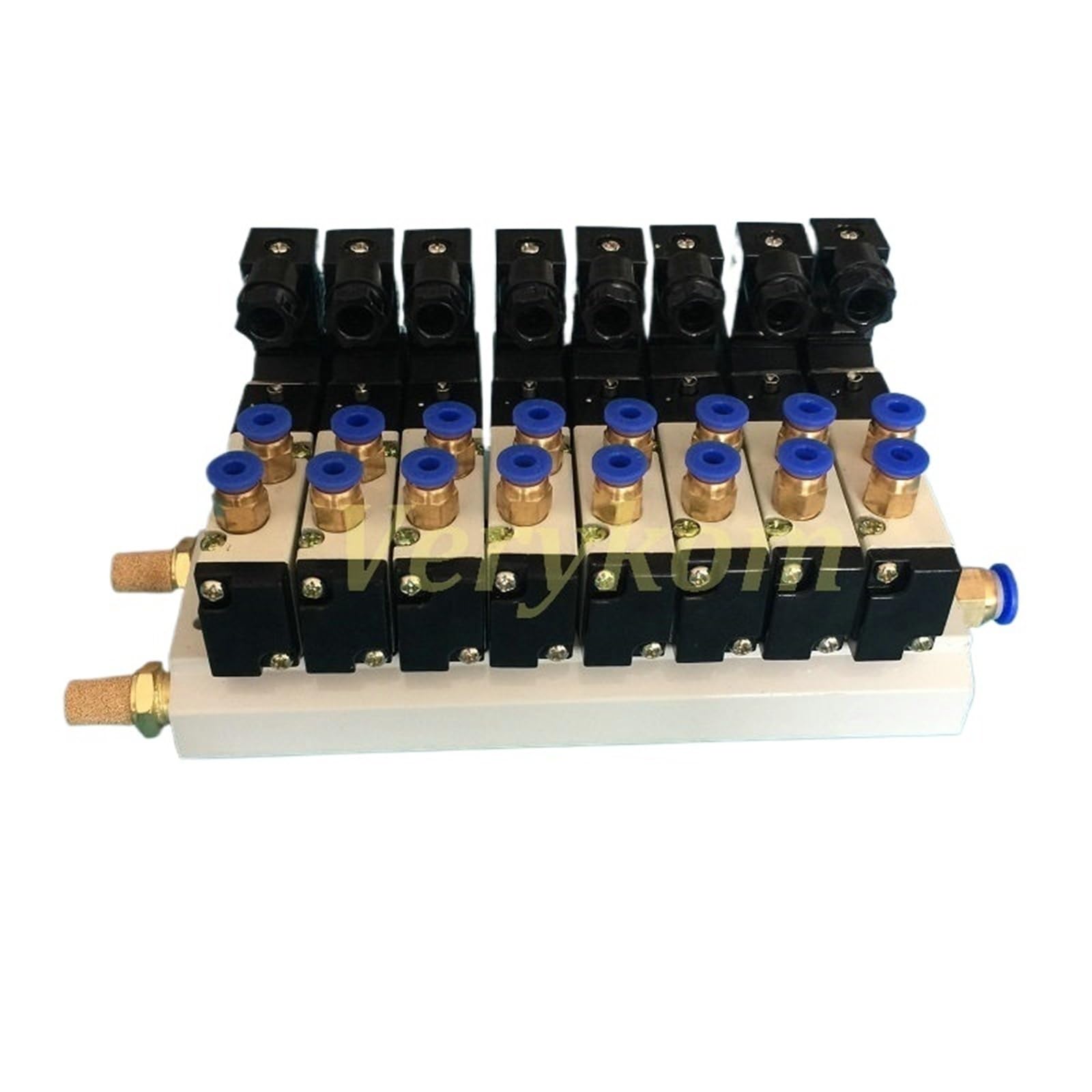 Bloc d'électrovanne 4V210-08 2 voies à 8 rangs avec collecteur 24v