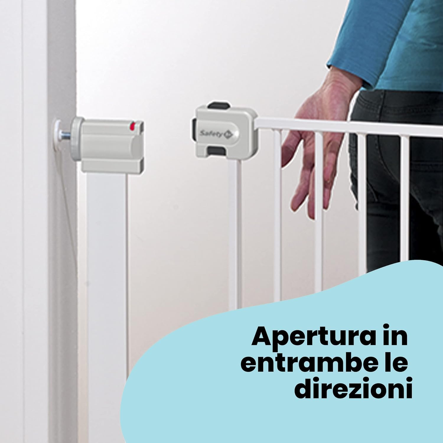 Safety 1st Easy Close Extra Tall Metal Cancelletto di sicurezza alto 91 cm, cancello per bambini, scale, porte e vani con dimensioni 73-80 cm, cancelletto per cani da interno, in metallo colore bianco