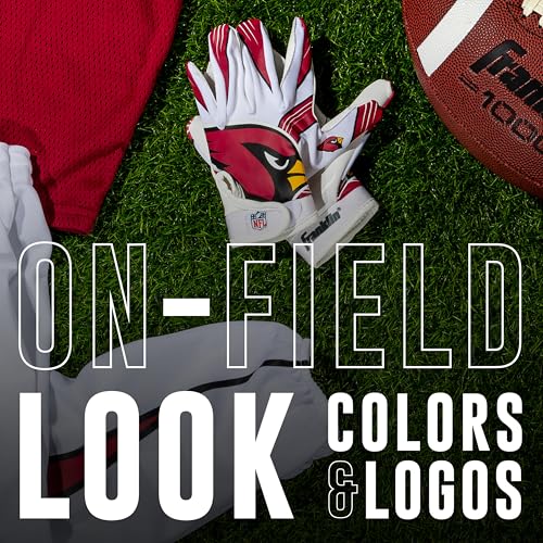 Image of Franklin Sports Youth NFL Football Receiver Gloves - Kids Football Gloves Pair - NFL Team Logos and Silicone Palm
