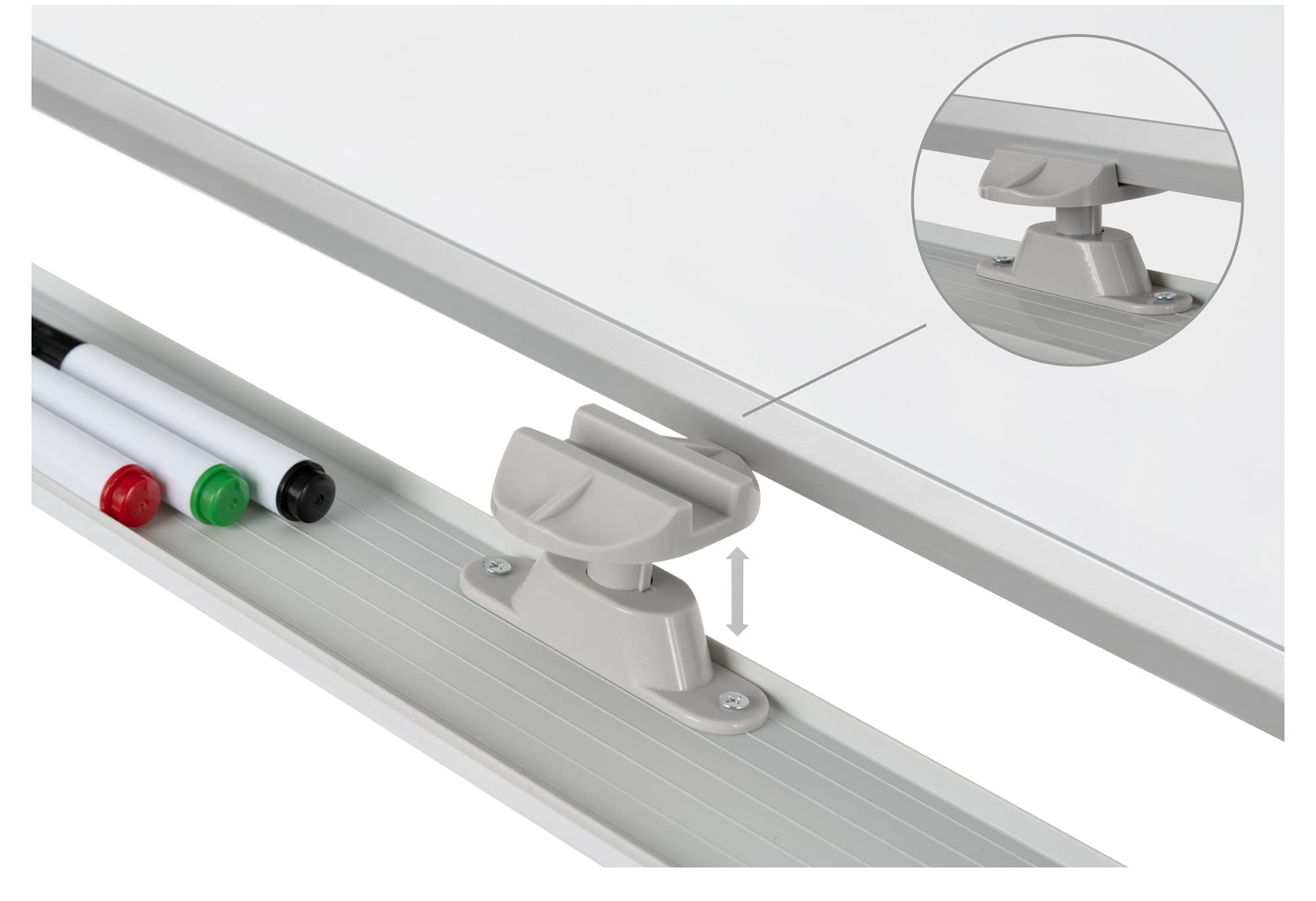 Pronomic WB-6090 Whiteboard, Whiteboard dreh- und verriegelbar, Abwischbar | Beidseitig beschreibbar, Gesamtabmessungen (Höhe x Breite): 171 x 70 cm, Abmessungen Whiteboard (Höhe x Breite): 90 x 60 cm