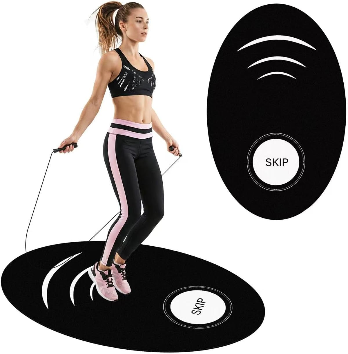35.4 x 55.1 inch High-Density Rubber Exercise Mat, Non-Slip and Shock-Absorbing, Suitable for Indoor and Outdoor Home Gym Workouts.