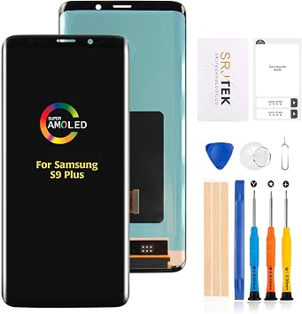SRJTEK For Samsung Galaxy S9 Plus SM-G965F LCD Screen 6.2" Replacement Display Touch Screen Glass Digitizer G965F G965U G965W G9650 G965U1 G965N Repair Parts