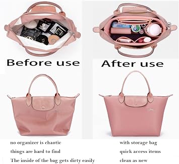 Lckaey Organizer Insert for longchamp le pliage medium organizer tote bag organizer inserts handbag best1032beige-M