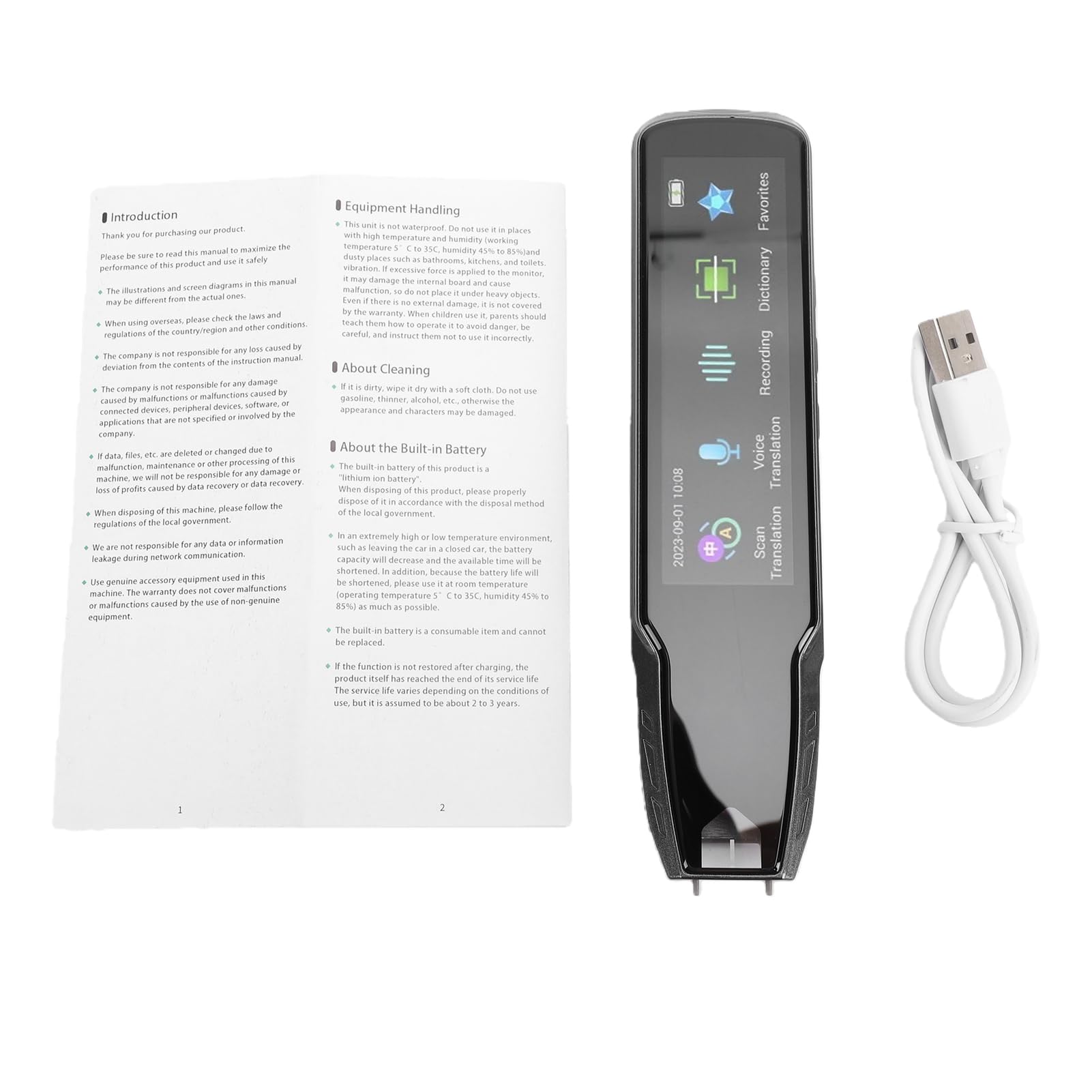 Penna di Traduzione per Studenti e Studenti di Lingue, Convertitore Vocale Istantaneo da 1050mAh con Supporto per 112 Lingue Scanner Ocr con Altoparlante Integrato