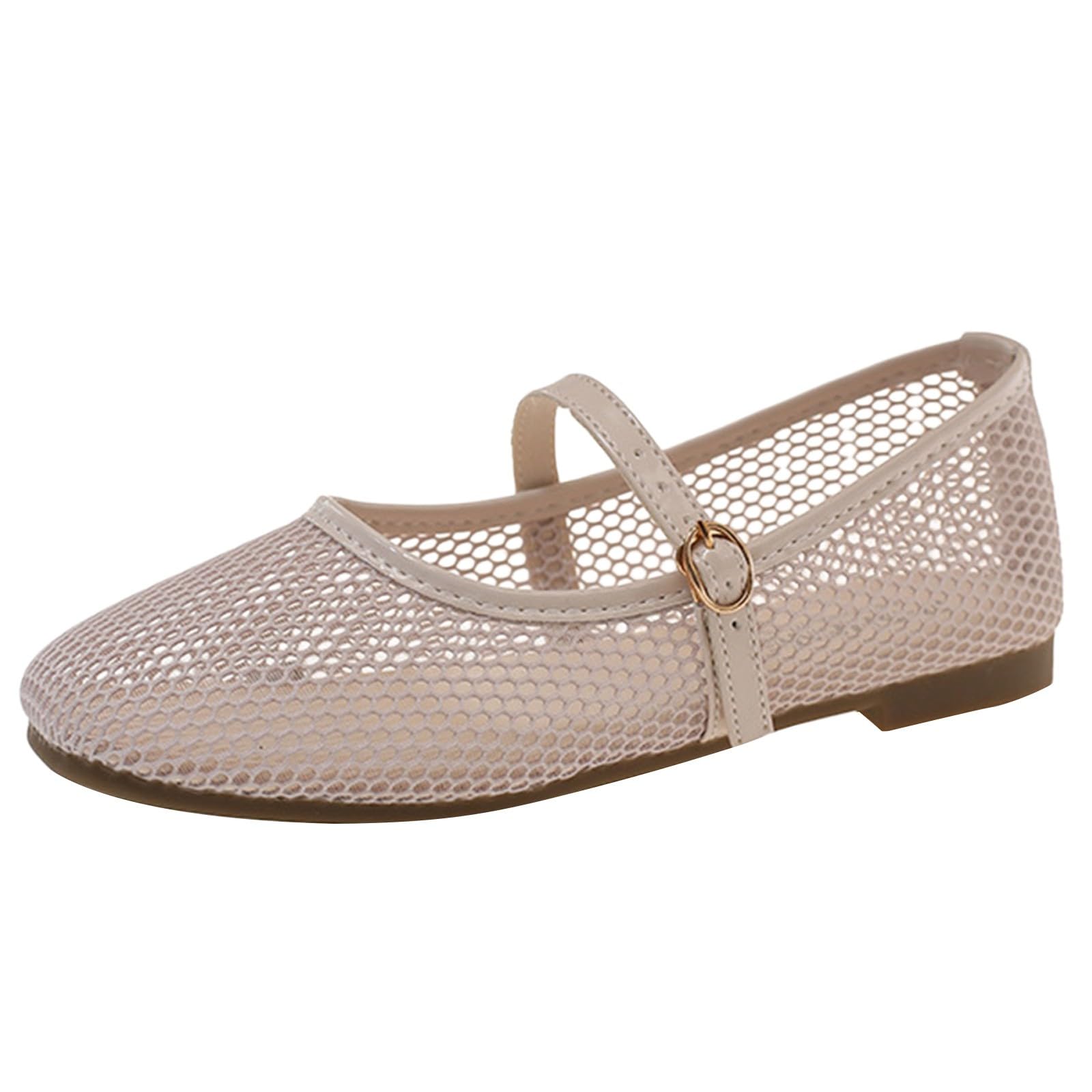 Ballerine Donna Mary Jane Scarpe Basse in Rete con Cinturino Ballerina Estive Eleganti Comode Traforate Stile Casual Traspirante Punta Rotonda Mesh Piatte