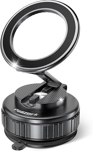 Soporte de teléfono de coche para Magsafe 80 + libras de succión más fuerte y 2500 gf magnético más fuerte Soporte de teléfono ajustable de 360 para