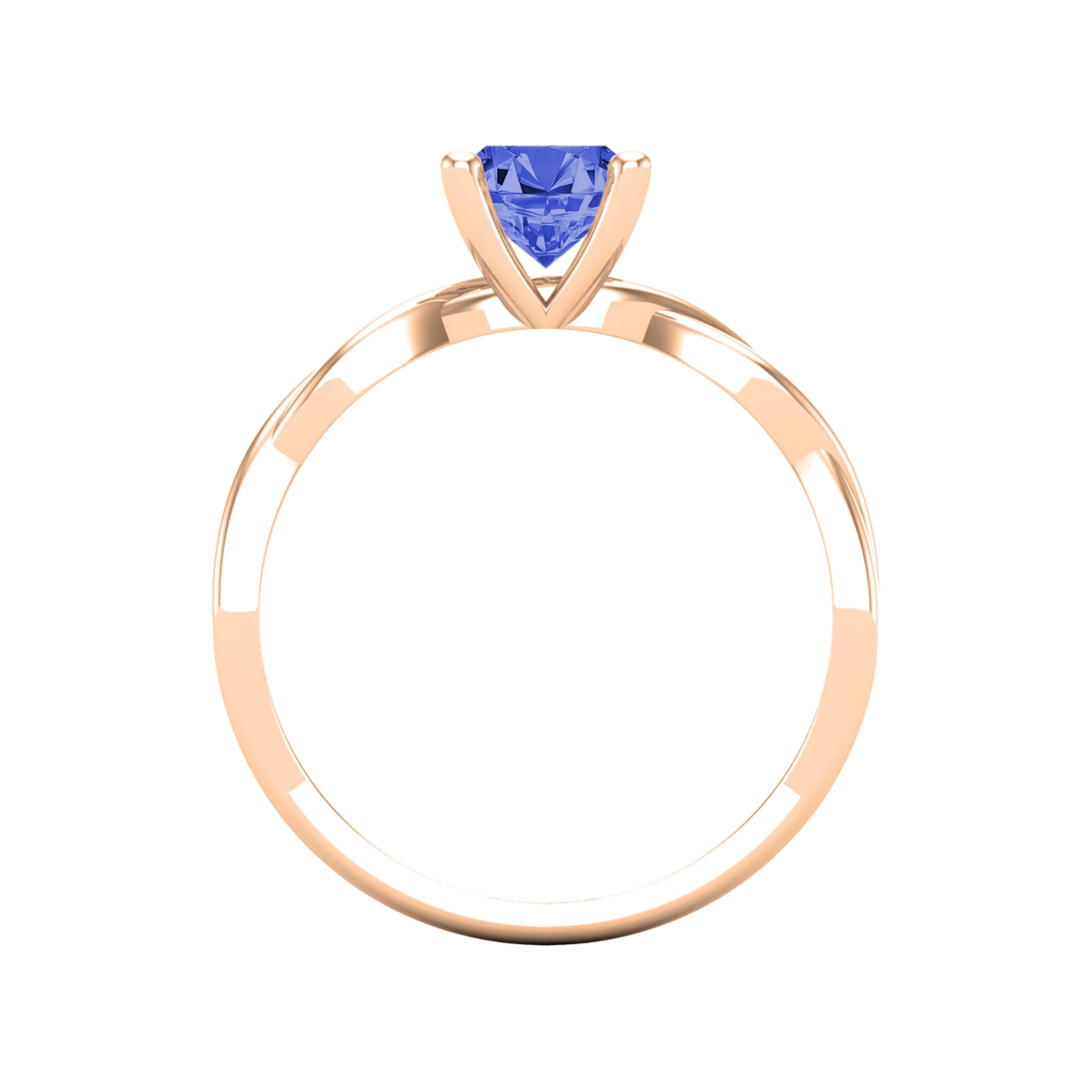 Dazzlingrock Collection Ovaler Tansanit-Solitär-Verlobungsring für Damen, 8 x 6 mm, aus massivem 18-karätigem Rotgold, Größe 5