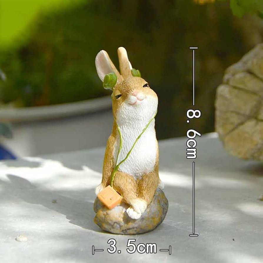 ウサギのカップル像 樹脂製 高さ26cm 新しい未使用 素朴で愛らしいウサギカップルの樹脂製置物 ? イースター