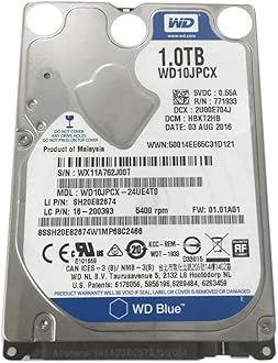 Western DigitalStorite WD10JPCX 1TB 5400RPM 8MB Cache 2.5 inches Laptop Notebook Internal SATA 6Gb/s Hard Drive 9.5mm Height 5400RPM,Ideal For PS3/PS4/Xbox/RAID/NAS/CCTV/LAPTOP/MAC NOTEBOOK/DVR