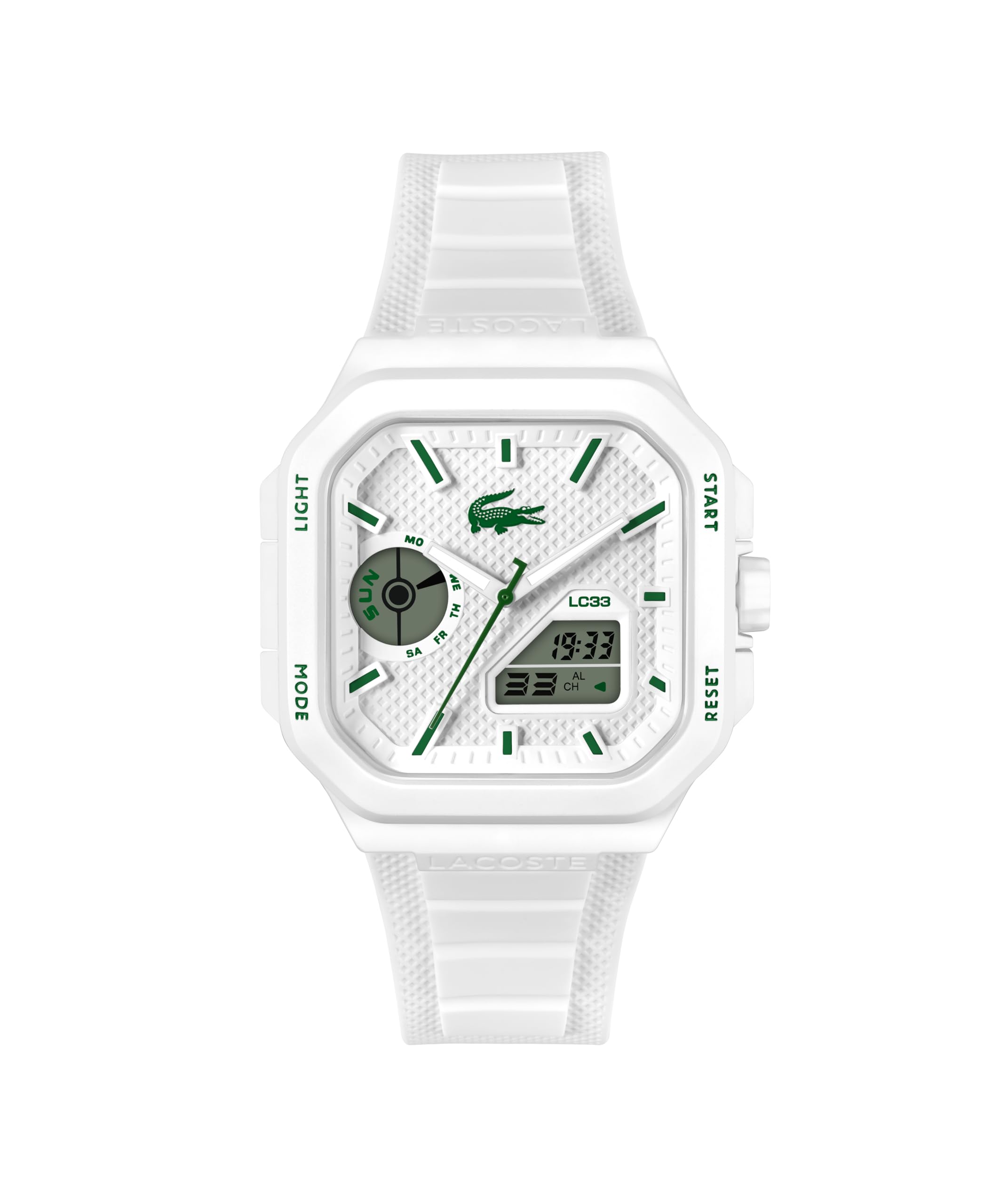 Lacoste Lacoste Mens LC33 Silicone Analog-Digital Watch - White