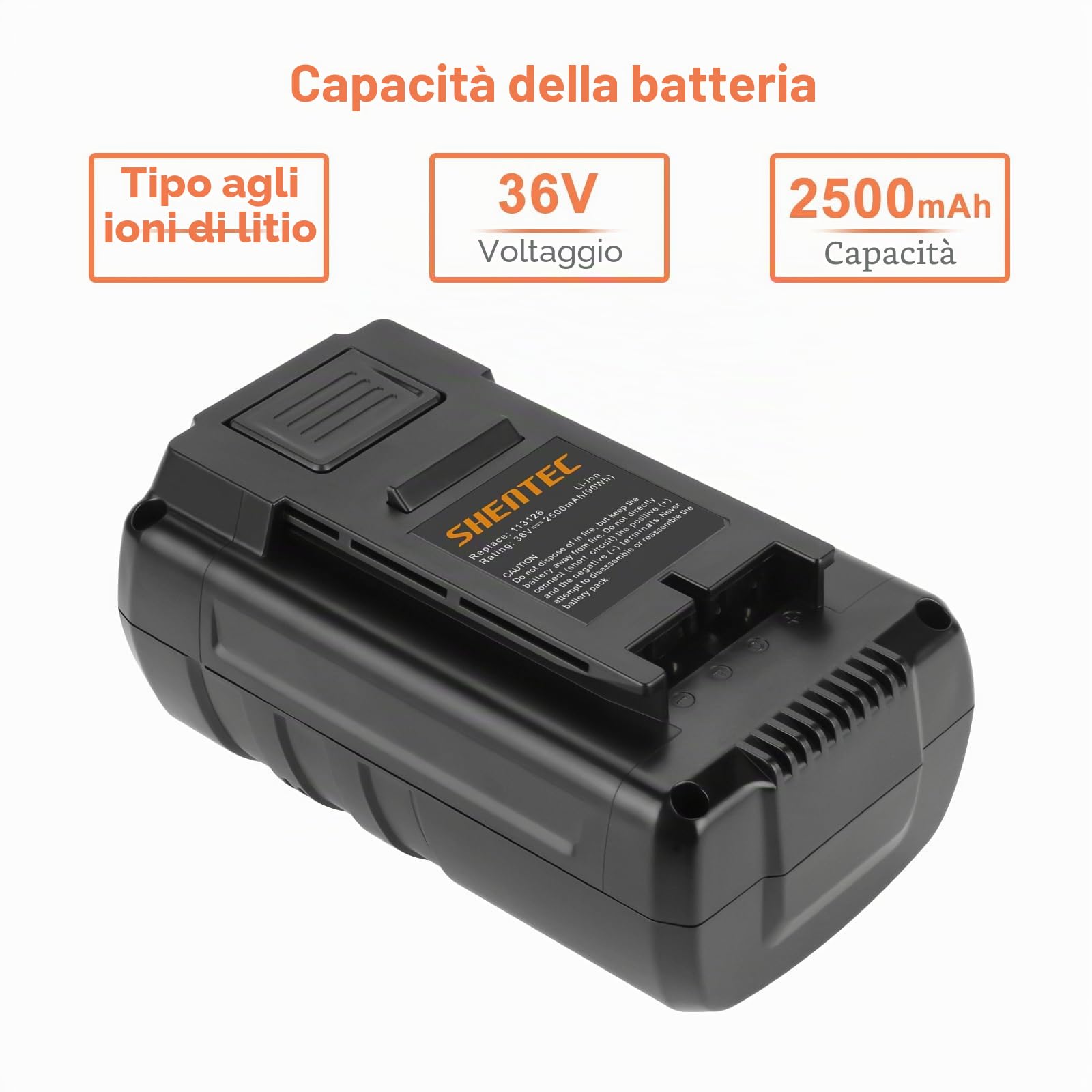 Shentec 36V 2500mAh Batteria a ioni di litio Compatibile con la batteria AL-KO 38.4 Li, 38.4 Li Comfort, 38.4LI, Comfort 38.4 Li, DC-3630LI, DC-3630LI Energyflex.Grastrimmer GT 36 Li