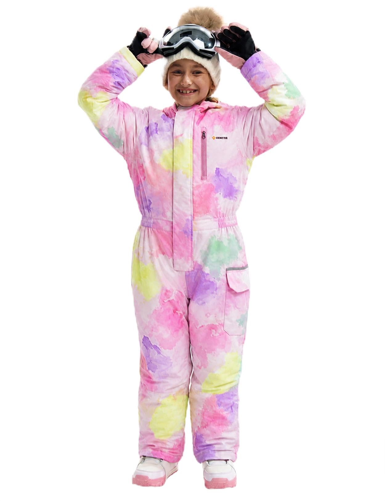 GEMYSE Kids One Pieces Ski Suits Jumpsuits Boys Girls' Winter Outdoor Snowboarding Waterproof Snowsuits