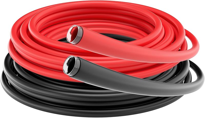 Envoltura de alambre para tubo termorretráctil con revestimiento adhesivo de grado marino pequeño 3/8 de pulgada 3:1 | ELECFUN 8 pies 3/8 pulgadas 4 pies negro y 4 pies rojo, rollo de tubo termorretráctil, pared doble impermeable, alambre, sello contra fugas de aire húmedo