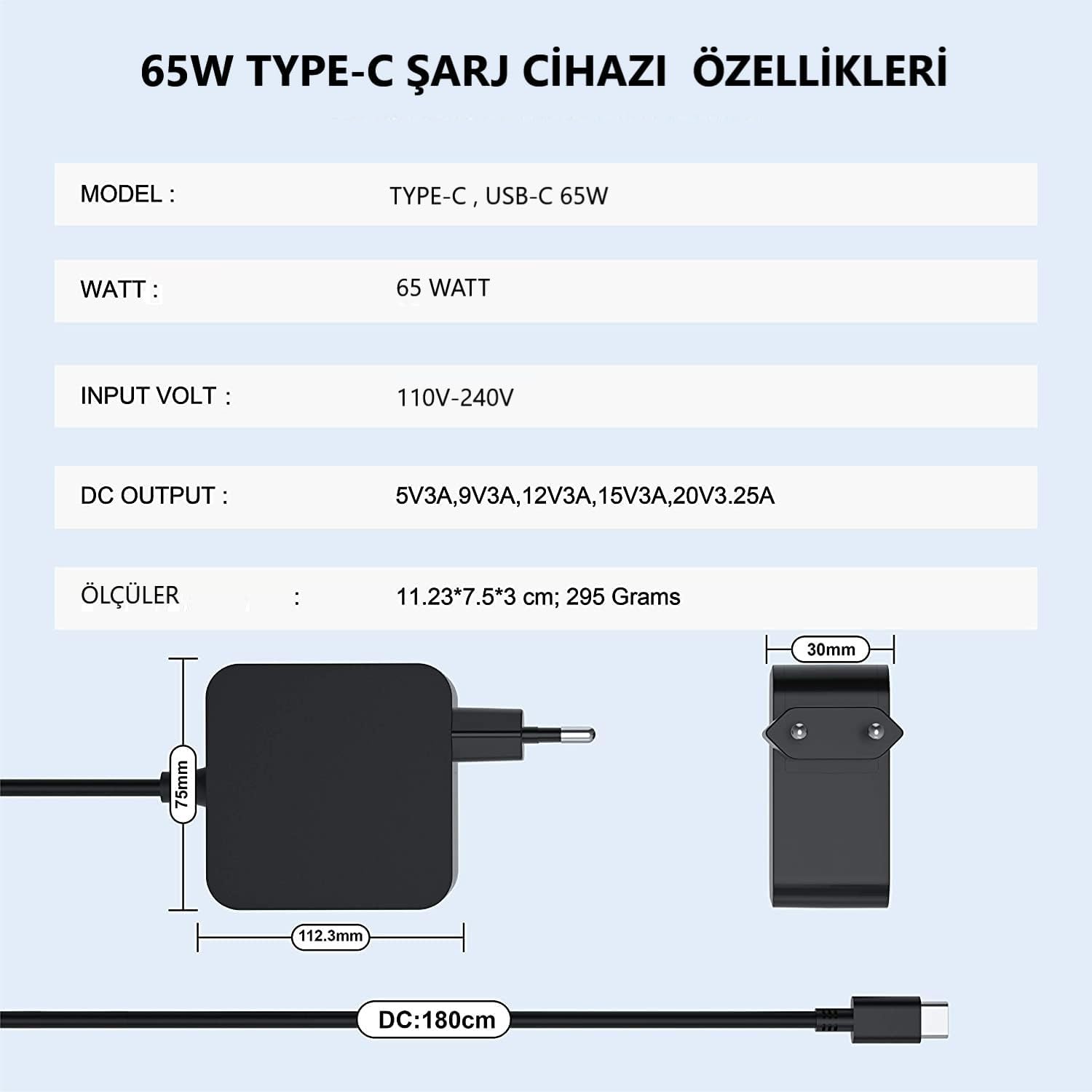 Alimentatore USB C 45W Caricatore per Asus HP Samsung Chromebook C302CA C101PA C101P C213S C523NA C223NA C423NA X360 PC Portatile Thinkpad T14 T14S yoga 720 910 Caricabatteria 20V 2.25A Type C