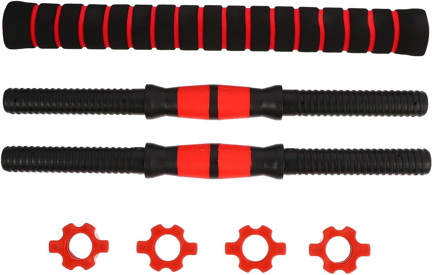 Dumbbell Bars and Connecting Rods Set, 40Cm Steel Dumbbell Handles with Screw Nuts, Replacement Barbell Handles for Home Gym Strength Training and Weightlifting