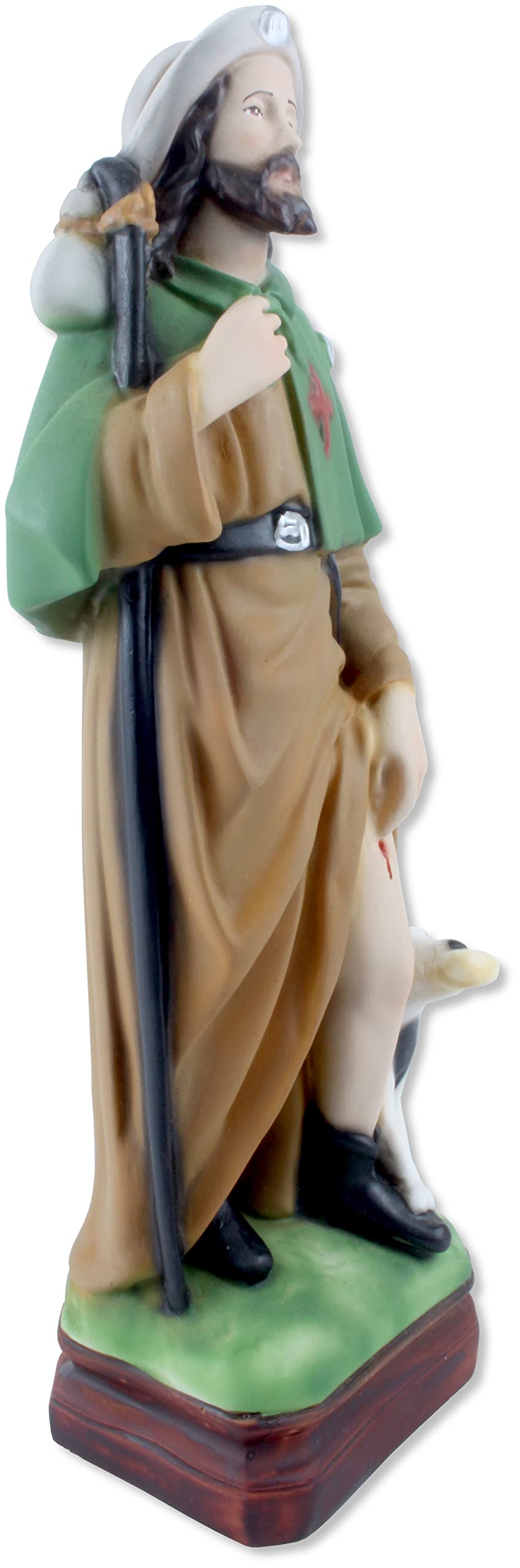 Generico Statua San Rocco in Resina Dipinta a Mano - Cm 30 MADE IN ITALY