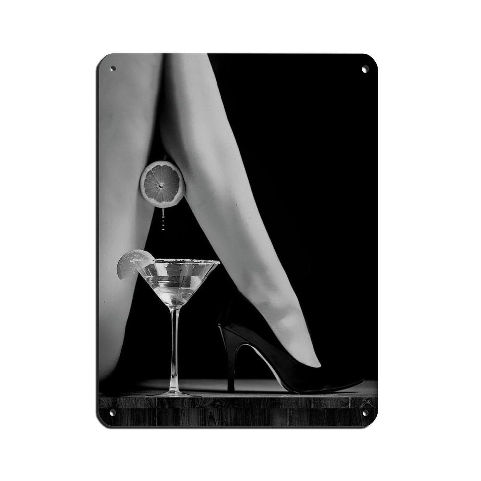 Sexy Legs Squeeze Lemon In Martini Poster Tin Sign Vintage Metal Pub Club Cafe Bar Home Wall Art Decoration Poster Retro 12x16inch(30x40cm)