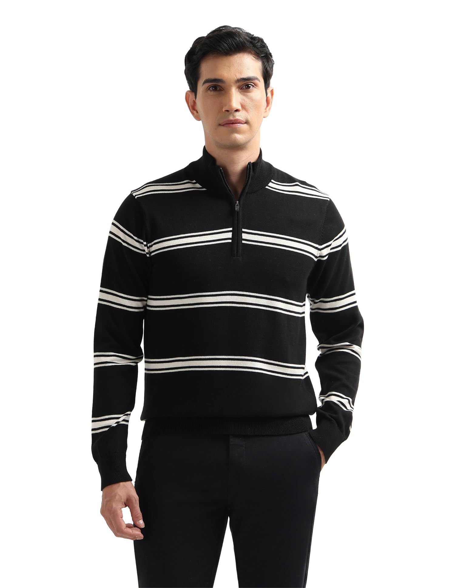 arrow sports Arrow Sport Men's Horizontal Striped Regular fit Sweater-picture-55