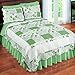 Collections Etc Hadley Floral Patchwork Reversible Lightweight Quilt, Sage, Full/Queen