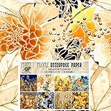 Decoupage Paper Pack (24 Sheets 6"x6") Meadown Flowers FLONZ Vintage Styled Paper for Decoupage, Cra