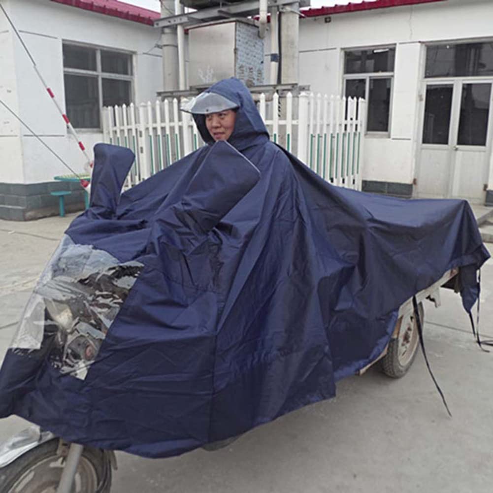 Elektryczny trójkołowy płaszcz przeciwdeszczowy Pogrubiony materiał Oxford Odzież przeciwdeszczowa Motocykl Poncho (niebieski XXL)